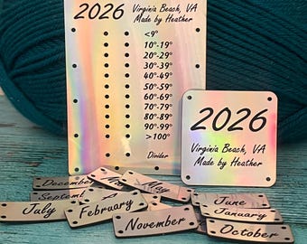 Vegan Leather Temperature Blanket Tags