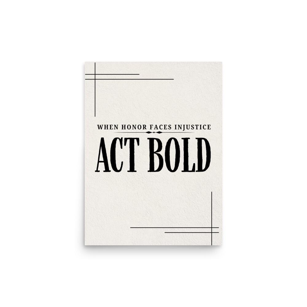 Act Bold Motivational Poster, Minimalist Wall Art - Etsy