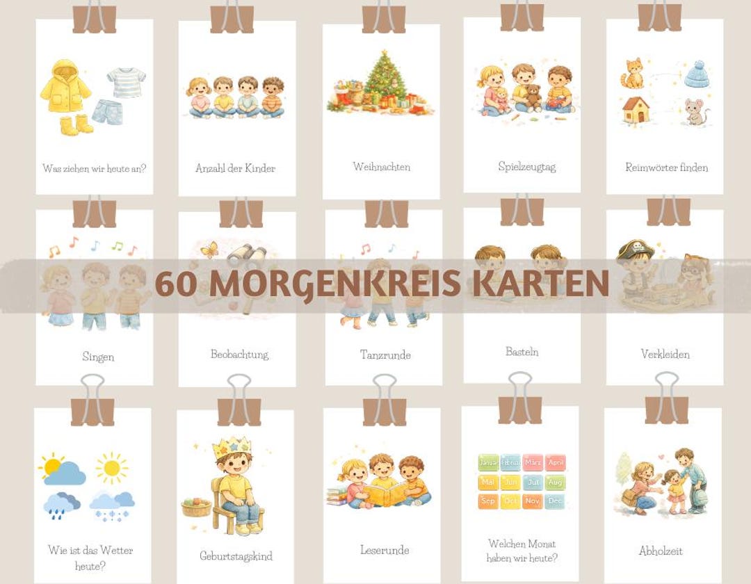 60 Morgenkreis Karten Kindergarten & Krippe, Tagesablauf, Rituale, Kita ...