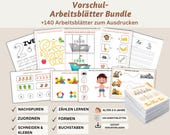 146 Montessori Arbeitsblätter, Download PDF, Vorschul-Arbeitsblätter, Kindergarten Arbeitsblatt, Zahlen lernen, Buchstaben PDF, Lernmaterial