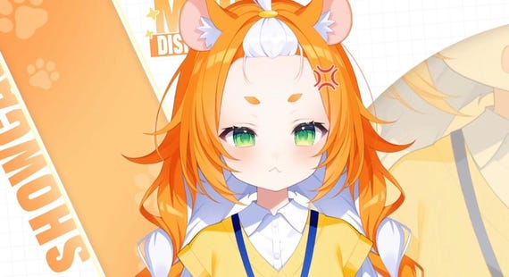 Pre-made Live2D Vtuber Avatar｜Cute Orange Hair Hamster Girl Vtuber Model｜Ready to Use