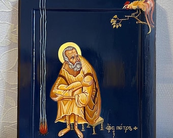 Hand-Painted Saint Peter Icon, Orthodox Art