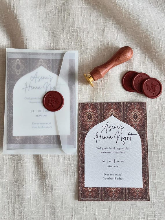 Henna uitnodigingskaarten | henna invites | kina davetiye | henna einladungen