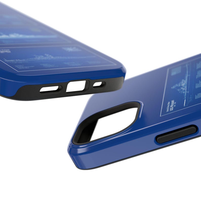 WWII Battleships Blueprint Impact-Resistant Phone Case image 6
