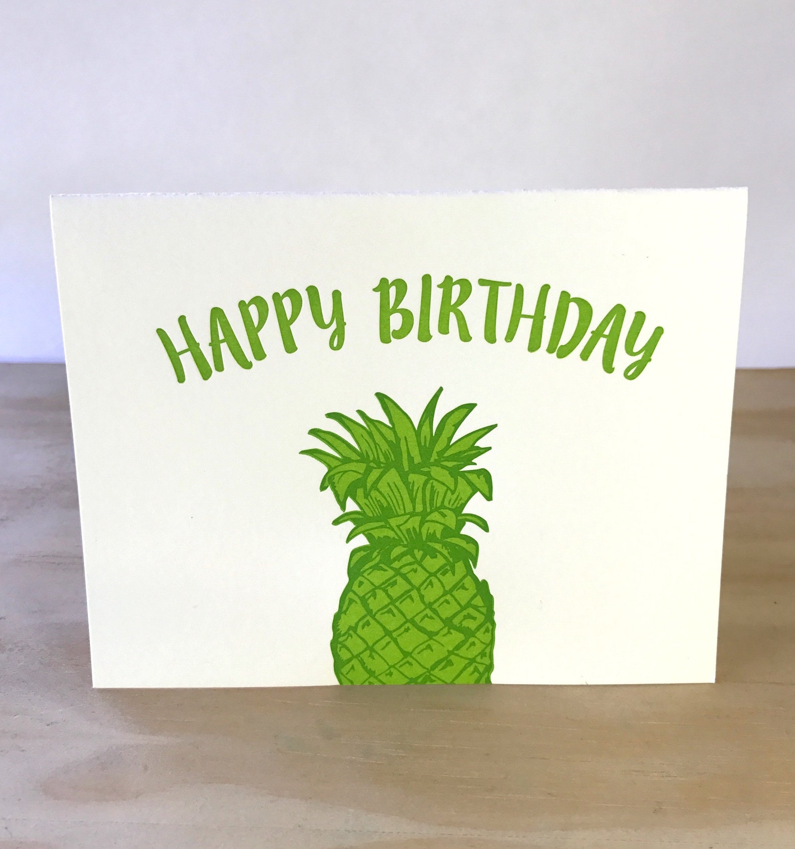 Happy Birthday Pineapple Letterpress Card | Etsy