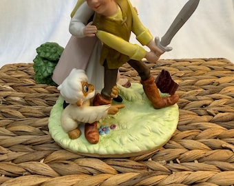 Limited Edition Disney Magic Memories  Figurine featuring Characters From  the movie “ The Black Cauldron”. depicts Taran, Princess Eilonwy,