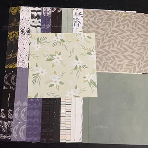 Conjunto de 34 quadrados de 6" Diversos Tema Lote Papel Cartão Mistura de texturas e pesos 0309I