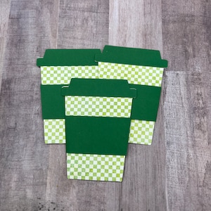 Green Checkered Coffee Cup Gift Card Holder