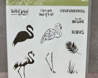 Fabulous Flamingo USED Cling Stamp Set View All Photos Stampin Up