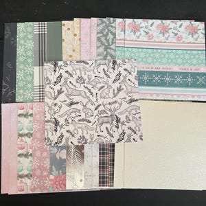Set mit 34 6-Zoll-Quadraten Verschiedene Thema Lot Papier Karton Mischung aus Texturen und Gewichten 013024B