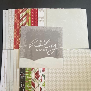 Conjunto de 34 quadrados de 6" Tema de Natal e Inverno Lote Papel Cartão Mistura de texturas e pesos 0406R