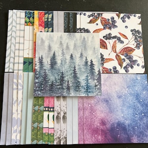 Set mit 34 6-Zoll-Quadraten Verschiedene Thema Lot Papier Karton Mischung aus Texturen und Gewichten 0323P
