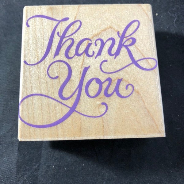 Fancy Thank You Rubber Stamp Used View all Photos