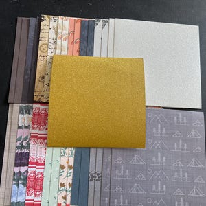 Set mit 34 6-Zoll-Quadraten Verschiedene Thema Lot Papier Karton Mischung aus Texturen und Gewichten 0323H
