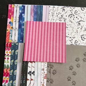 Conjunto de 34 quadrados de 6" Tema diverso Lote Papel Cartão Mistura de texturas e pesos 0323O