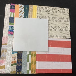 Set mit 34 6-Zoll-Quadraten Verschiedene Thema Lot Papier Karton Mischung aus Texturen und Gewichten 0322E