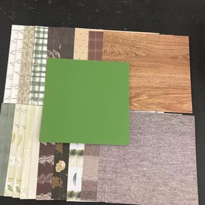 Set mit 34 6-Zoll-Quadraten Verschiedene Thema Lot Papier Karton Mischung aus Texturen und Gewichten 0319Q