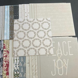 Conjunto de 34 quadrados de 6" Tema de Natal e Inverno Lote Papel Cartão Mistura de texturas e pesos 0406U
