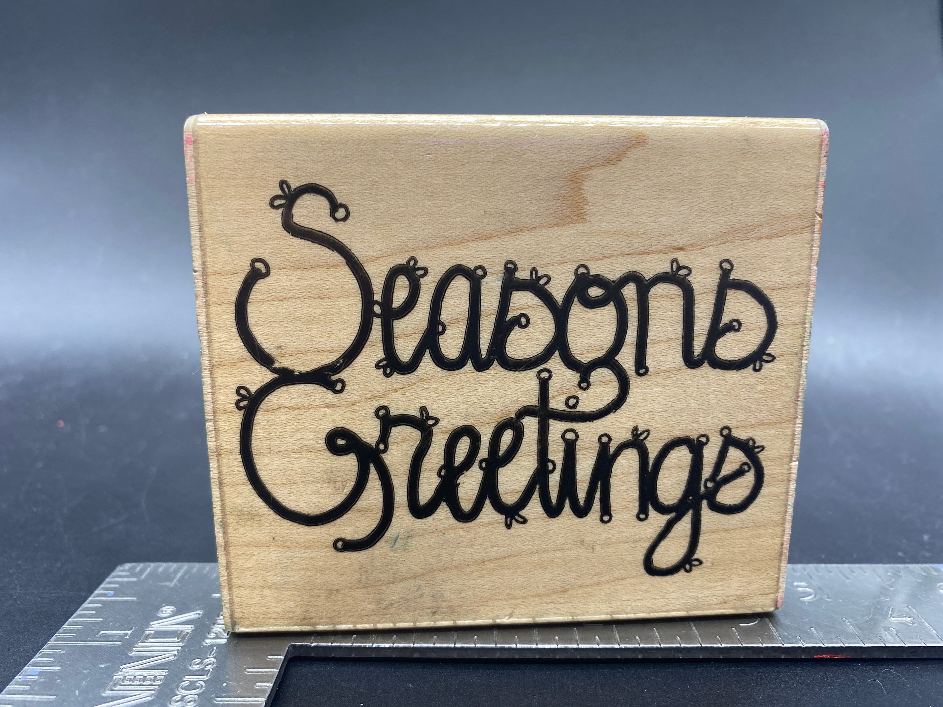 Seasons Greetings .. Used Rubber Stamp View All Photos DOTS