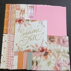 Satz von 34 6 "-Quadraten Herbst Verschiedenes Thema Lot Papier Karton Mischung aus Texturen und Gewichten 0306J