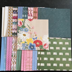 Conjunto de 34 quadrados de 6" Diversos Tema Lote Papel Cartão Mistura de texturas e pesos 0323W