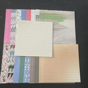 Set mit 34 6-Zoll-Quadraten Verschiedene Thema Lot Papier Karton Mischung aus Texturen und Gewichten 0322U