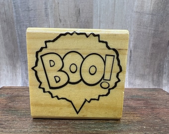Boo Halloween Rubber Stamp Used View all Photos