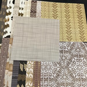 Set mit 34 6-Zoll-Quadraten Verschiedene Thema Lot Papier Karton Mischung aus Texturen und Gewichten 0319U