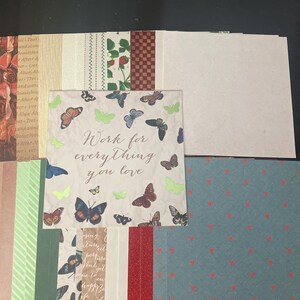 Set mit 34 6-Zoll-Quadraten Verschiedene Thema Lot Papier Karton Mischung aus Texturen und Gewichten 0130V