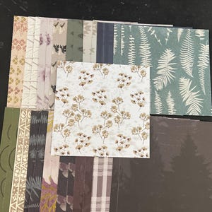 Set mit 34 6-Zoll-Quadraten Verschiedene Thema Lot Papier Karton Mischung aus Texturen und Gewichten 0319C