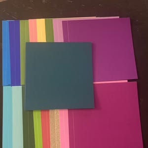 Conjunto de 34 quadrados de 6" Cores Tema Lote Papel Cartão Mistura de texturas e pesos 032225I