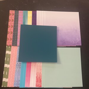 Set mit 34 6-Zoll-Quadraten Verschiedene Thema Lot Papier Karton Mischung aus Texturen und Gewichten 032225P