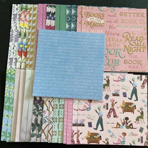 Set mit 34 6-Zoll-Quadraten Verschiedene Thema Lot Papier Karton Mischung aus Texturen und Gewichten 0323Y