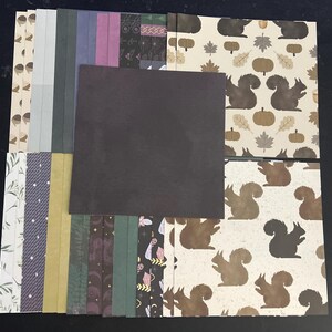 Set mit 34 6-Zoll-Quadraten Verschiedene Thema Lot Papier Karton Mischung aus Texturen und Gewichten 0309C