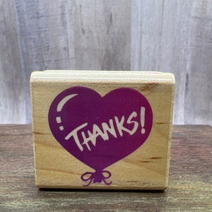Thanks Heart Balloon Used Rubber Stamp View All Photos Rubber Stampede