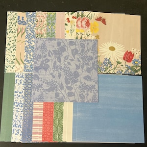 Conjunto de 34 quadrados de 6" Spring Lot Papel Cartão Mistura de texturas e pesos 0208O