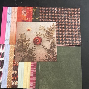 Conjunto de 34 quadrados de 6" Tema Outono Lote Papel Cartão Mistura de texturas e pesos 0208F