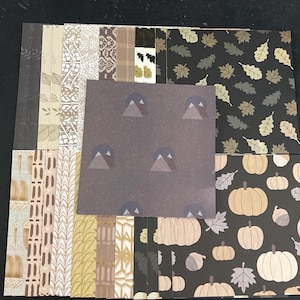Set mit 34 6-Zoll-Quadraten Verschiedene Thema Lot Papier Karton Mischung aus Texturen und Gewichten 0319W
