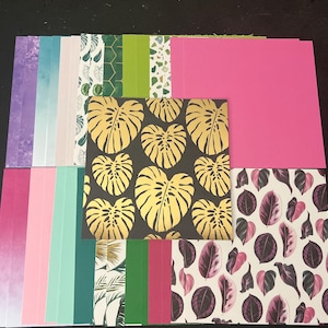 Conjunto de 34 quadrados de 6" Tema diverso Lote Papel Cartão Mistura de texturas e pesos 0203R