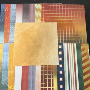 Set mit 34 6-Zoll-Quadraten Verschiedene Thema Lot Papier Karton Mischung aus Texturen und Gewichten 02222V