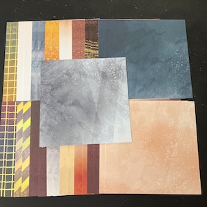 Set mit 34 6-Zoll-Quadraten Verschiedene Thema Lot Papier Karton Mischung aus Texturen und Gewichten 02222W