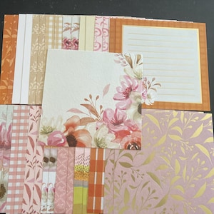 Set mit 34 6-Zoll-Quadraten Herbst Verschiedenes Thema Lot Papier Karton Mischung aus Texturen und Gewichten 0306I