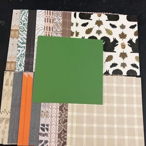 Set aus 34 6-Zoll-Quadraten Verschiedene Thema Lot Papier Karton Mischung aus Texturen und Gewichten 0319X