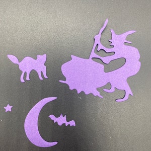 Halloween Icons Silhouette Cutting Die New Witch Moon Bat Cat