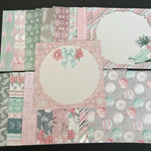 Conjunto de 34 quadrados de 6" Tema de Natal e Inverno Lote Papel Cartão Mistura de texturas e pesos 0130D