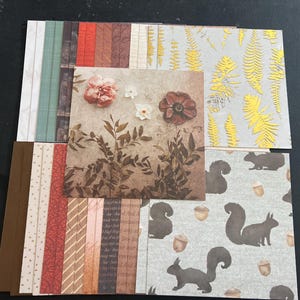 Satz von 34 6 "-Quadraten Herbst Verschiedenes Thema Lot Papier Karton Mischung aus Texturen und Gewichten 0306D