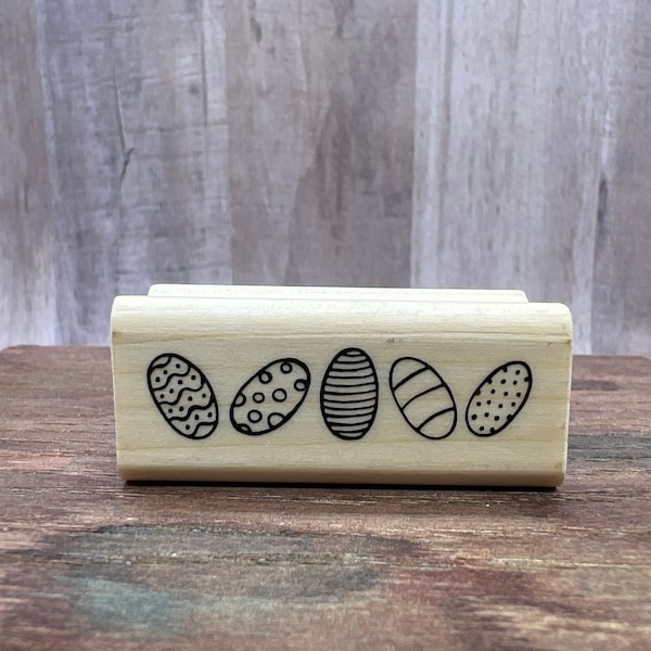 Egg Line Easter Stamp Used Rubber Stamp View all Photos 2-2206B A Muse Artstamps