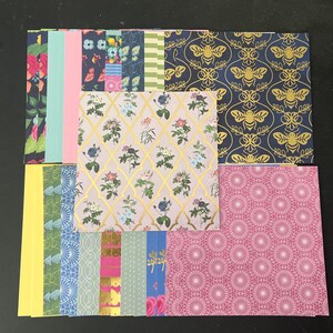 Set mit 34 6-Zoll-Quadraten Verschiedene Thema Lot Papier Karton Mischung aus Texturen und Gewichten 02222q