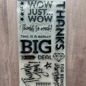 Big Thanks Clear Stamps Color Box NEW