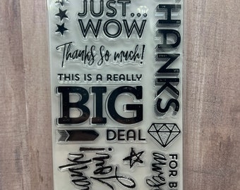 Big Thanks Clear Stamps Color Box NEW